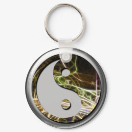 Fractal Yin Yang Keychain by webgrrl