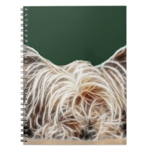 Fractalius Yorkie Dog Spiral Note Book