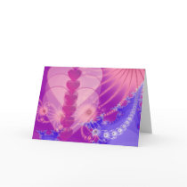Fractally yours- purple hearts greeting card