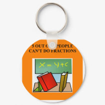 fraction math joke keychains