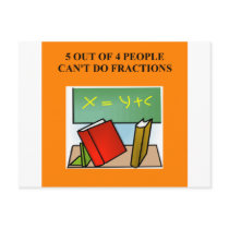 fraction math joke postcard