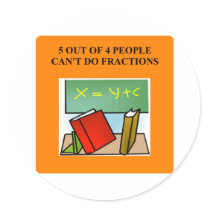 fraction math joke stickers