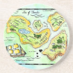 Fractious Islands Treasure Map Coaster