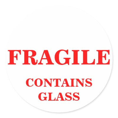 FRAGILE Contains Glass package shipping lab Sticker by maximus7