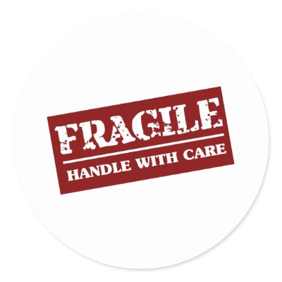Fragile Handle with Care Item Stickers from Zazzle.com