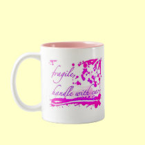 fragile handle with care pink mug mugs