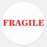 FRAGILE package shipping label Round Stickers