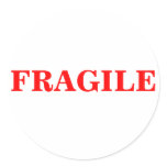 FRAGILE package shipping label Round Stickers