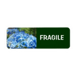 FRAGILE stickers Office Green Blue Hydrangeas Custom Return Address Labels
