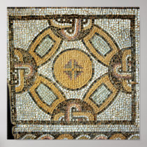 Fragment from the floor of the Roman Baths Print