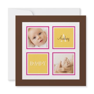 Frame Birth Announcement invitation