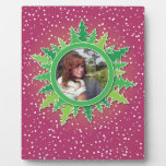 Frame with Christmas Trees on pink bg Plaques