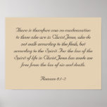 Framed Bible Verse Artwork, Romans 8:1-2 Posters