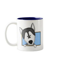 Framed Cartoon Alaskan Malamute Mug