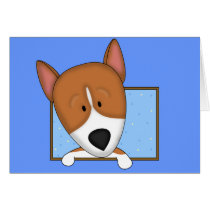 Framed Cartoon Basenji Card