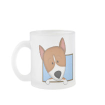 Framed Cartoon Basenji Glass Mug