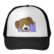 Framed Cartoon Beagle Hat