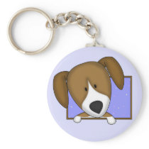 Framed Cartoon Beagle Keychain