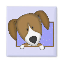 Framed Cartoon Beagle Magnet