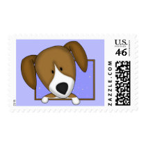Framed Cartoon Beagle Postage Stamps