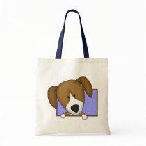 Framed Cartoon Beagle Tote Bag