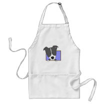 Framed Cartoon Border Collie aprons