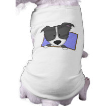 Framed Cartoon Border Collie Dog T-Shirt pet clothing