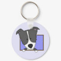 Framed Cartoon Border Collie Keychain by MenagerieMayhem Framed Cartoon Border Collie Keychain
