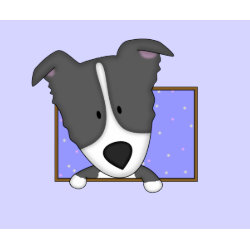 Framed Cartoon Border Collie mousepad