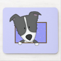 Framed Cartoon Border Collie mousepads