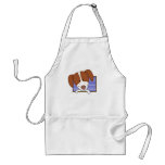 Framed Cartoon Brittany Spaniel aprons