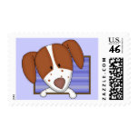 Framed Cartoon Brittany Spaniel Postage Stamps