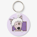 Framed Cartoon Chinese Crested Keychain