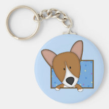 Framed Cartoon Corgi Keychain