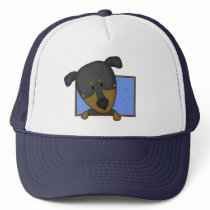 Framed Cartoon Doberman Pinscher hats by MenagerieMayhem Framed Cartoon Doberman Pinscher hats