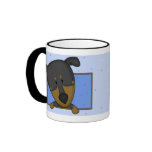 Framed Cartoon Doberman Pinscher Mug