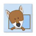 Framed Cartoon Shiba Inu Magnet by MenagerieMayhem Framed Cartoon Shiba Inu Magnet