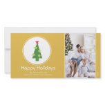 Framed Christmas Tree Holiday Photocard (gold) Personalized Photo Card