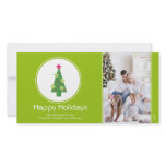 Framed Christmas Tree Holiday Photocard (green) Customized Photo Card