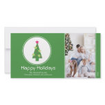 Framed Christmas Tree Holiday Photocard (green 2) Customized Photo Card