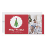 Framed Christmas Tree Holiday Photocard (red) Photo Cards