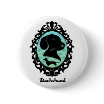Framed Dachshund Illustration buttons