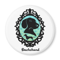 Framed Dachshund Illustration magnets