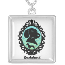 Framed Dachshund Illustration necklaces
