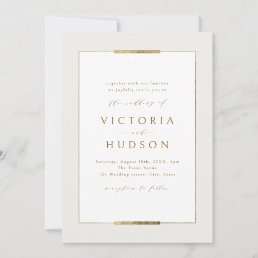 Framed Elegance Simple Modern Classy Wedding Invitation Zazzle