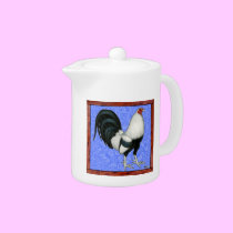 Framed Gamecock teapots