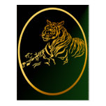 Framed Gold Tiger Postcard