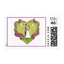 Framed Heart Couple Wedding Postage postage