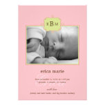 Framed Initials Birth Announcement - Pink/Lime invitations