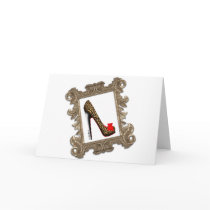 Framed Leopard Stiletto Pump Greeting Card